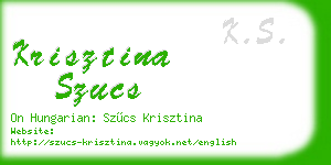 krisztina szucs business card